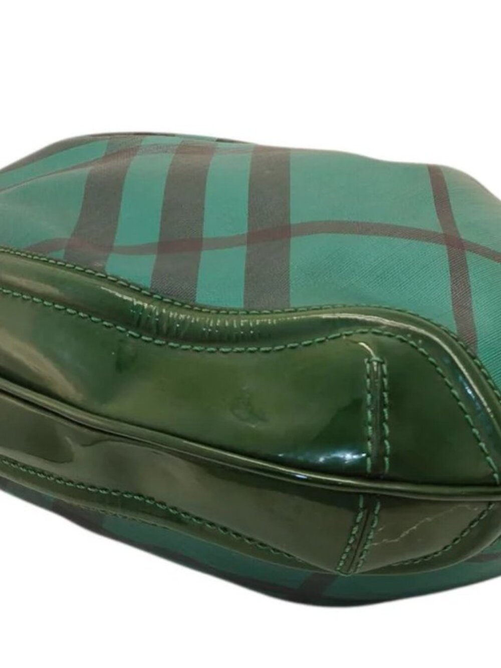 BURBERRY NOVACHECK GREEN HOBO BAG - Picture 3 of 9